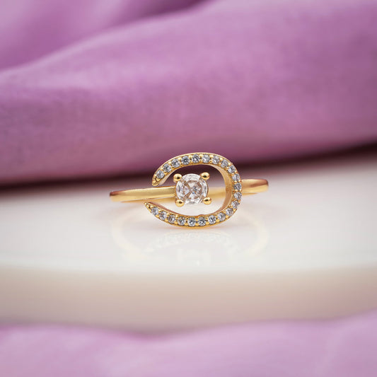 Luxpenny Aurora Swirl Halo Ring jewellery product view 2