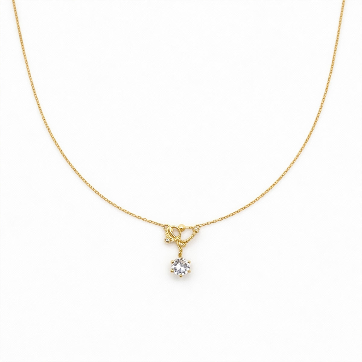 Solitaire Diamond Pendant Necklace jewellery product view 4