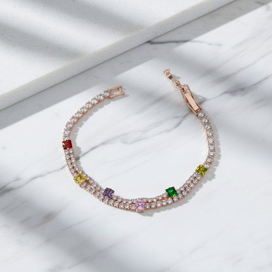 Luxury Rainbow Tennis Bracelet jewellery product view 2