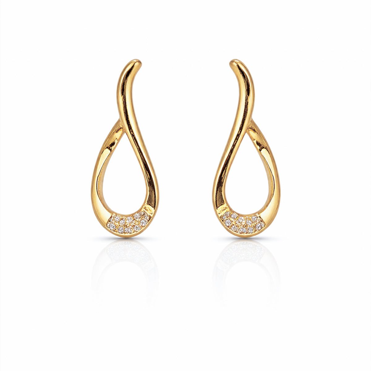 LuxeWave S-Curve Diamond Earrings jewellery product view 8