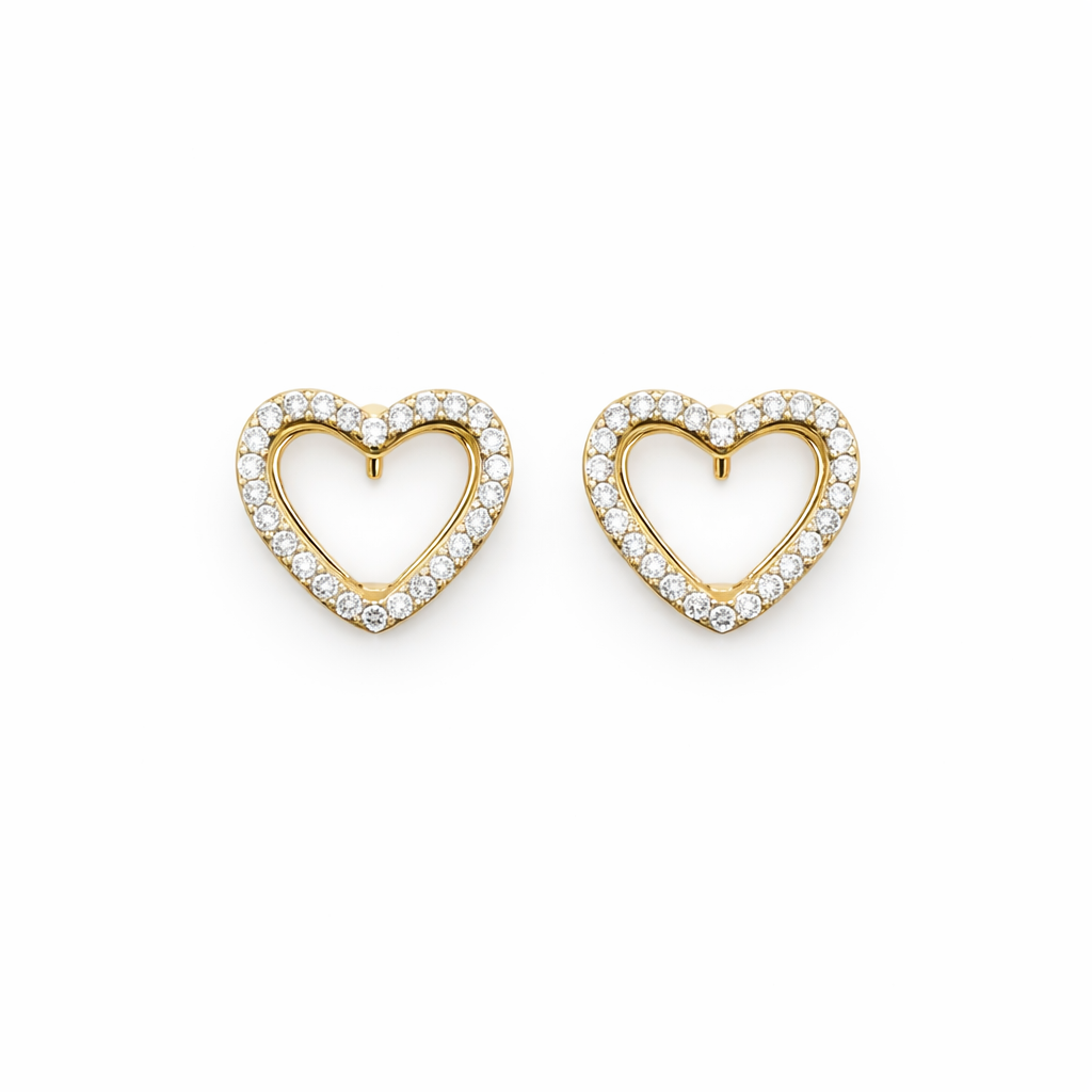 Celestia Love Crystal Heart Earrings jewellery product view 8