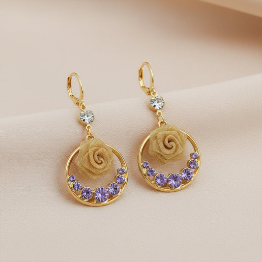 Lavender Luxe Rose Earrings jewellery product view 2