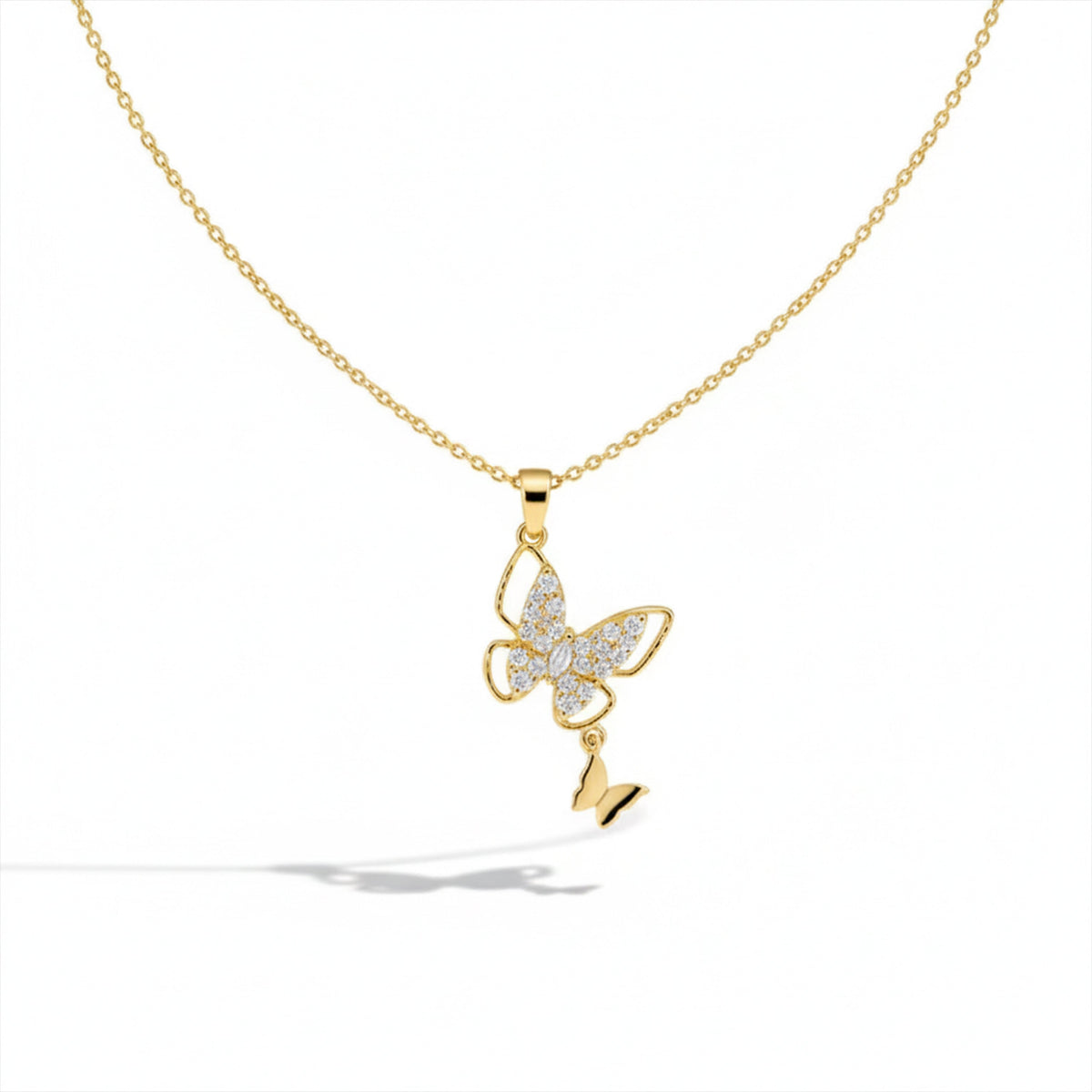 Royal Crystal Butterfly Drop Necklace jewellery product view 6