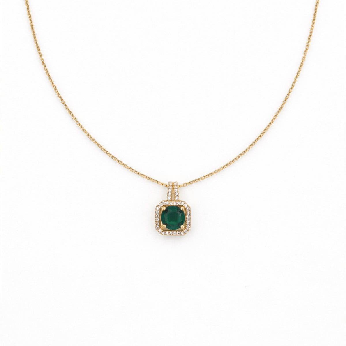 Velora Emerald Pendant Necklace jewellery product view 3