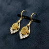 Classic Gold Flower Drop Earrings jewellery product view 1