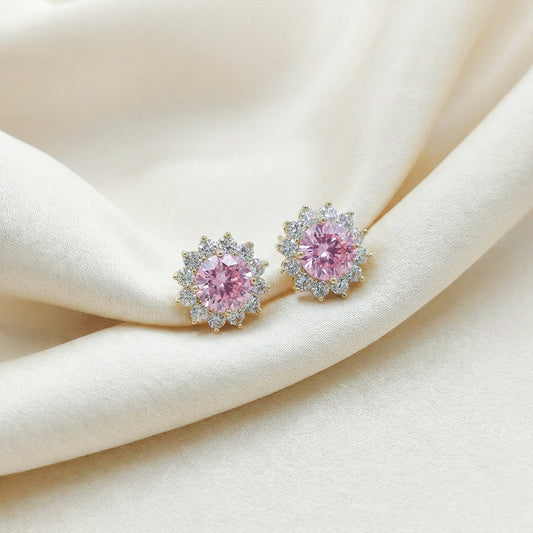 Rose Glow Floral Halo Earrings jewellery product view 2