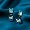 Blue Crystal Butterfly Drop Earrings jewellery product view 1