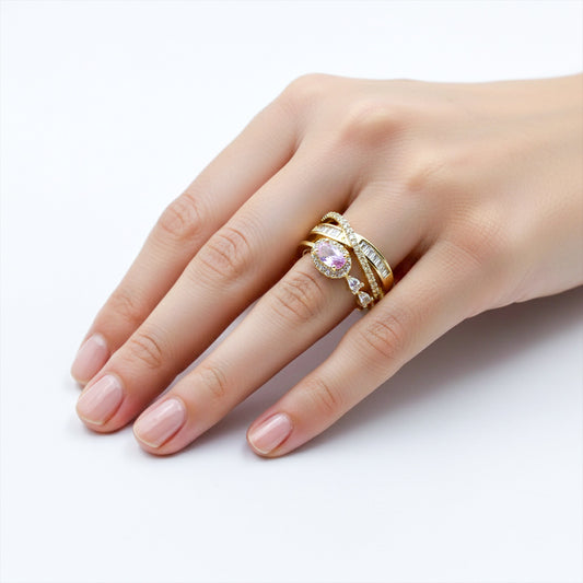Blush Royale Pink Diamond Criss-Cross Ring jewellery product view 2