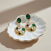 Royal Green Floral Earrings jewellery product view 1