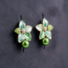 Celestial Green Petal Earrings jewellery product view 1