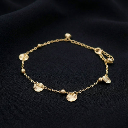 Elysian Minimal Gold Charm Anklet jewellery product view 2