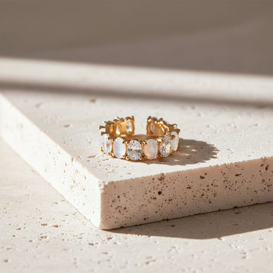 Opaline Luxe Zircon Adjustable Ring jewellery product view 2