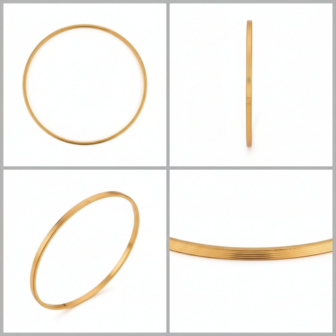 Classic Slim Gold Bangles jewellery product view 12