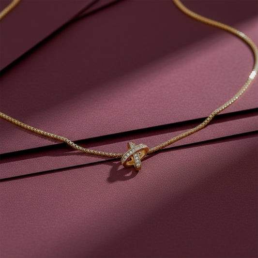 Infinity Cross Diamond Necklace jewellery product view 2