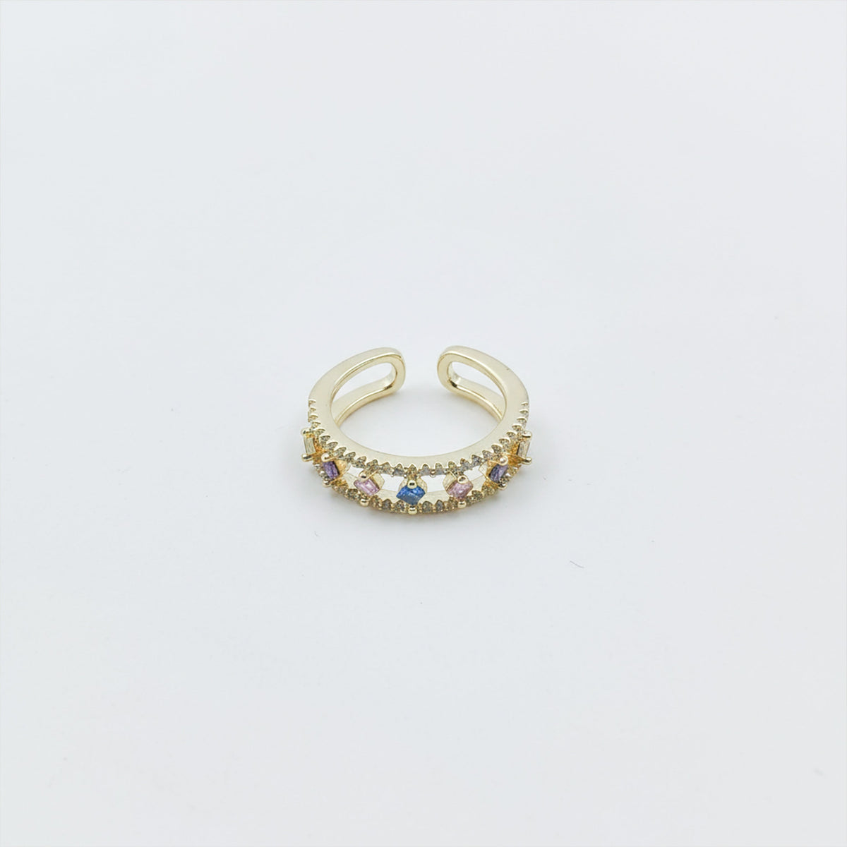 Multicolor Gemstone Open Band Ring jewellery product view 6