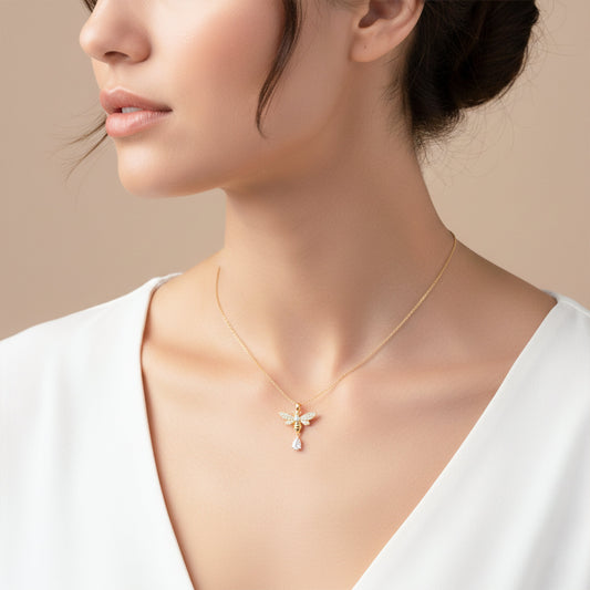 Butterfly Grace Drop Necklace jewellery product view 2