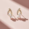 Elegant Double Pearl Drop Diamond Earrings jewellery product view 1