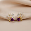 Premium Crystal Purple Stud Earrings jewellery product view 1