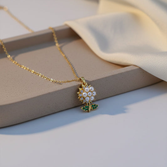 Sunflower Gold Pendant Necklace jewellery product view 2