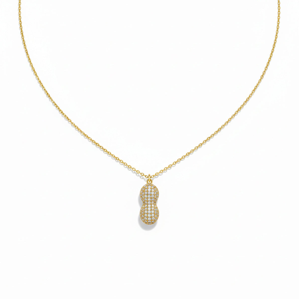 Golden Peanut Pearl Pendant Necklace jewellery product view 7