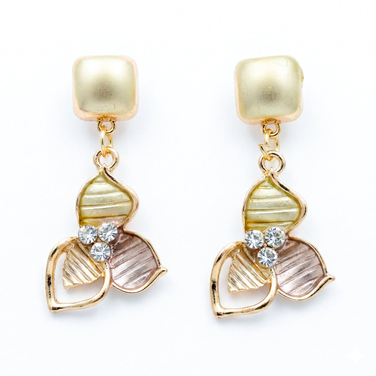 Golden Leaf Designer Earrings jewellery product view 6
