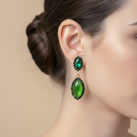 Green Radiance Drop Earrings jewellery product view 2
