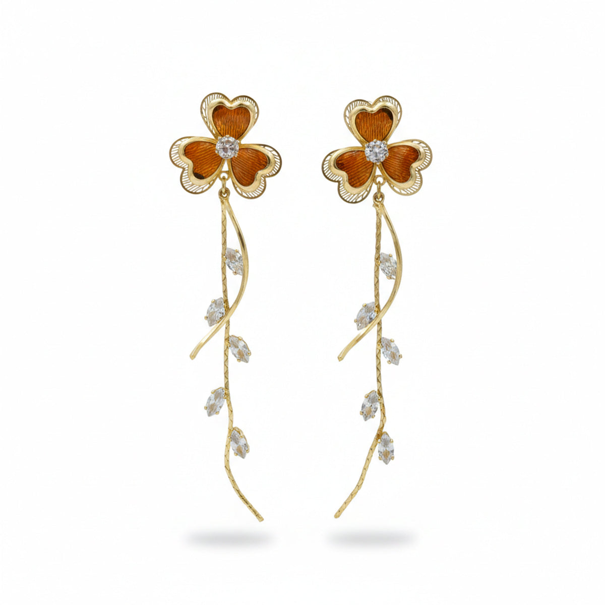Clover Shine Dangle Earrings jewellery product view 6