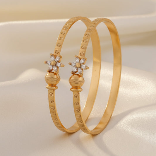 Floral Stone Kada Bangles jewellery product view 2