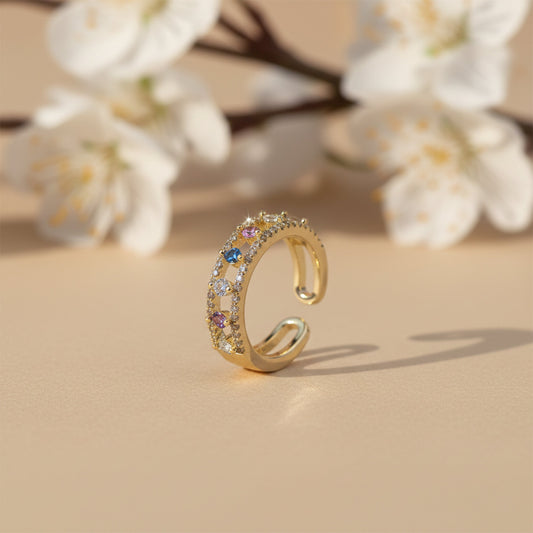 Multicolor Gemstone Open Band Ring jewellery product view 2