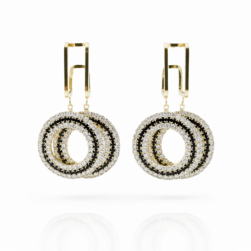 Orbella Crystal Drops Earrings jewellery product view 5