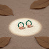 Elite Green Stone Bow Loop Earrings jewellery product view 1