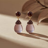 Elegant Mauve Pearl Drop Earrings jewellery product view 1