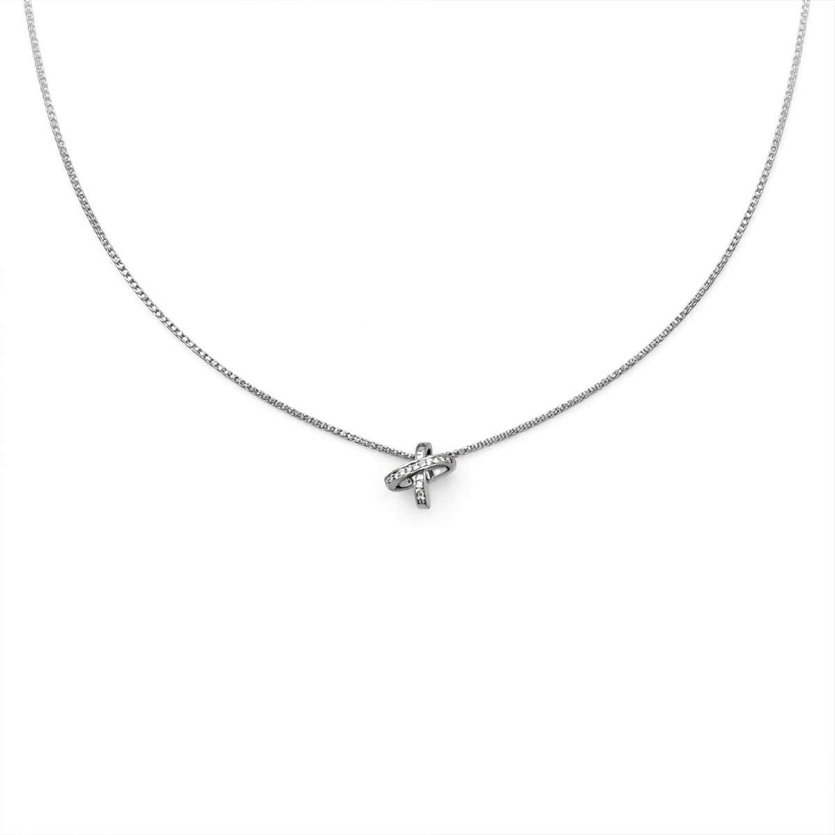 Infinity Cross Diamond Silver Necklace jewellery product view 7