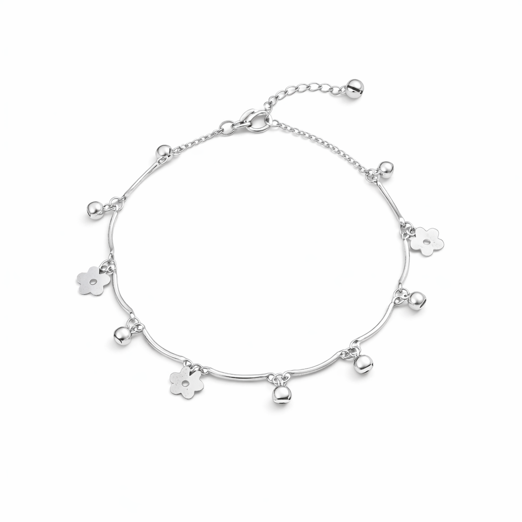 Luna Floral Charm Anklet jewellery product view 4