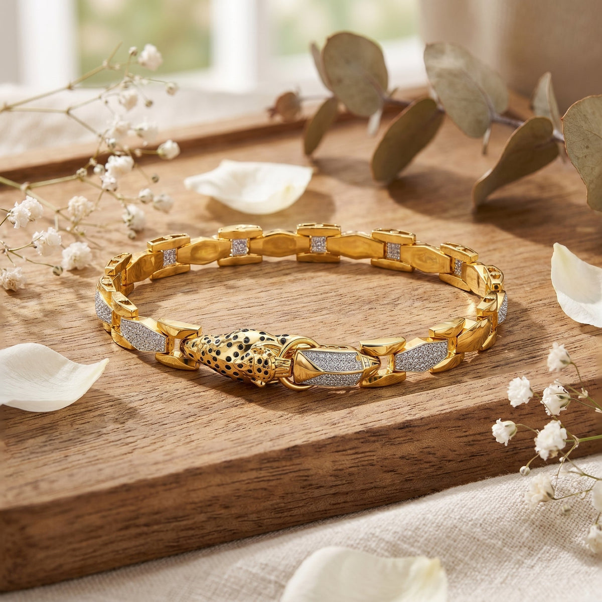 Kingdom Gold Panther Bracelet jewellery product view 4