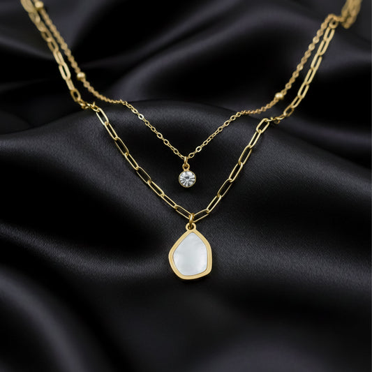 Veloura Luxe Double Layer Gold Pendant jewellery product view 2