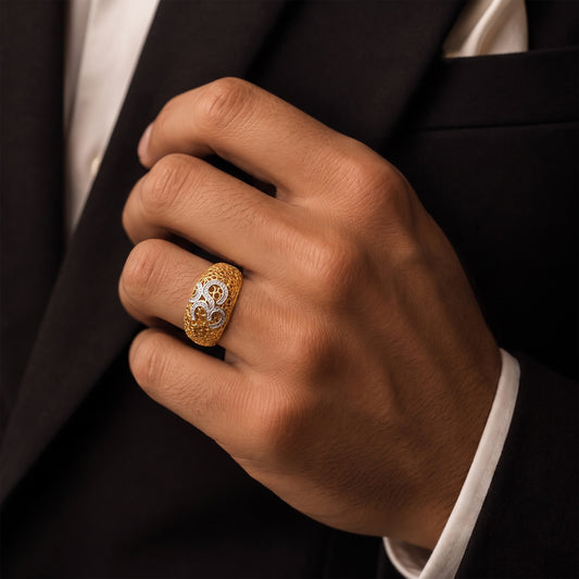 Divine Om Gold Ring jewellery product view 2