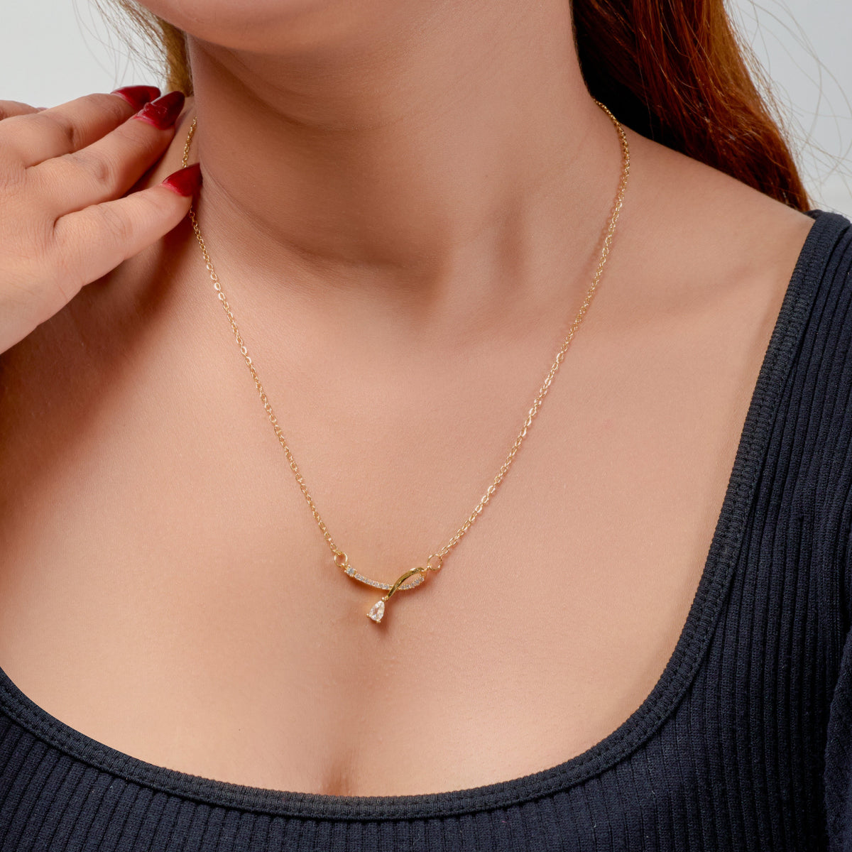 Liora drop Necklace jewellery product view 5