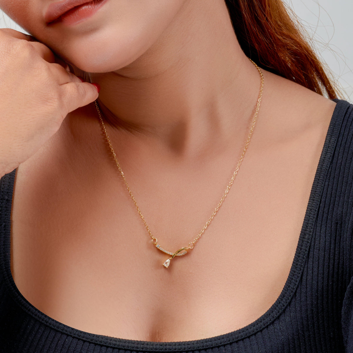 Liora drop Necklace jewellery product view 4