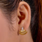 Shell Crystal Gold Stud Earrings jewellery product view 8