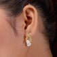 Elegant Double Pearl Drop Diamond Earrings jewellery product view 6