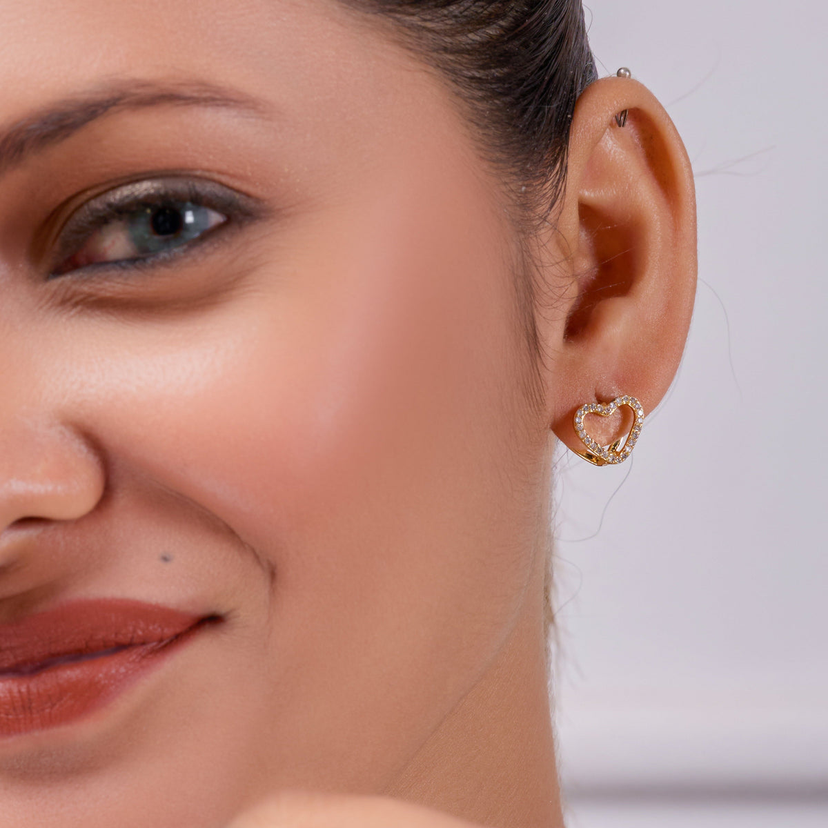 Celestia Love Crystal Heart Earrings jewellery product view 5