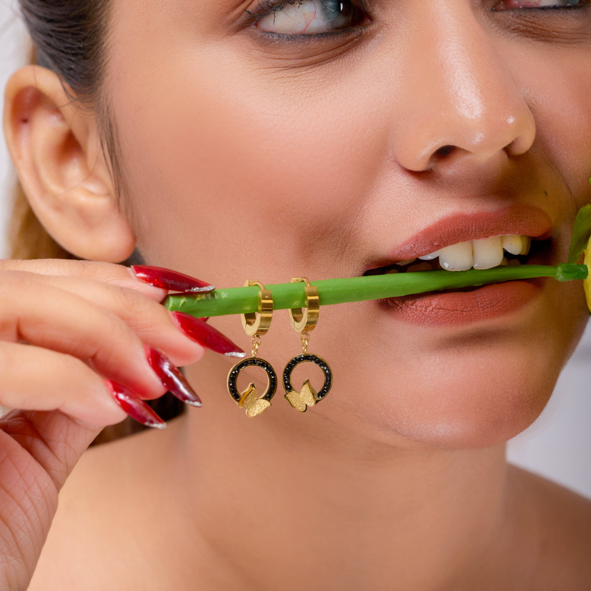 Chic Butterfly Loop Drop Earrings jewellery product view 4