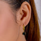 Designer Gold Hoop Black Stone Earrings jewellery product view 6