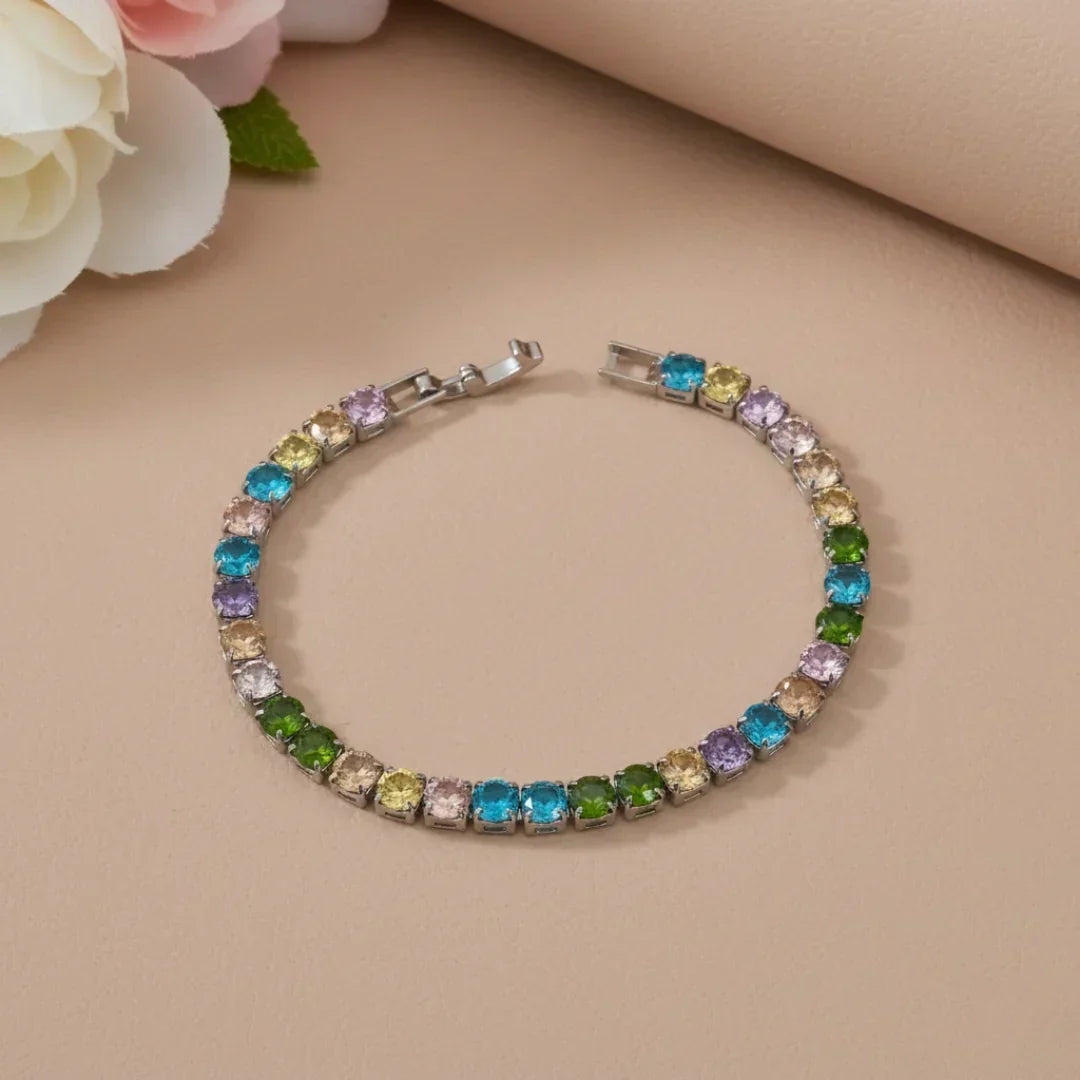 Multi-Color Gemstone Tennis Bracelet jewellery product view 1