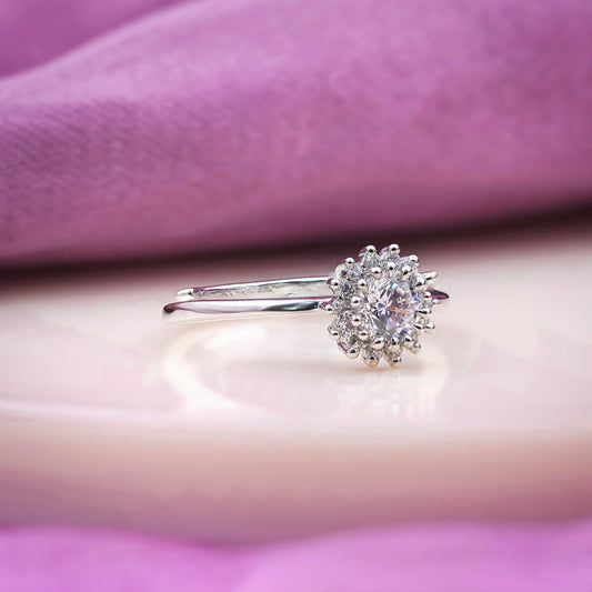 Eterna Flower Diamond Halo Ring jewellery product view 1
