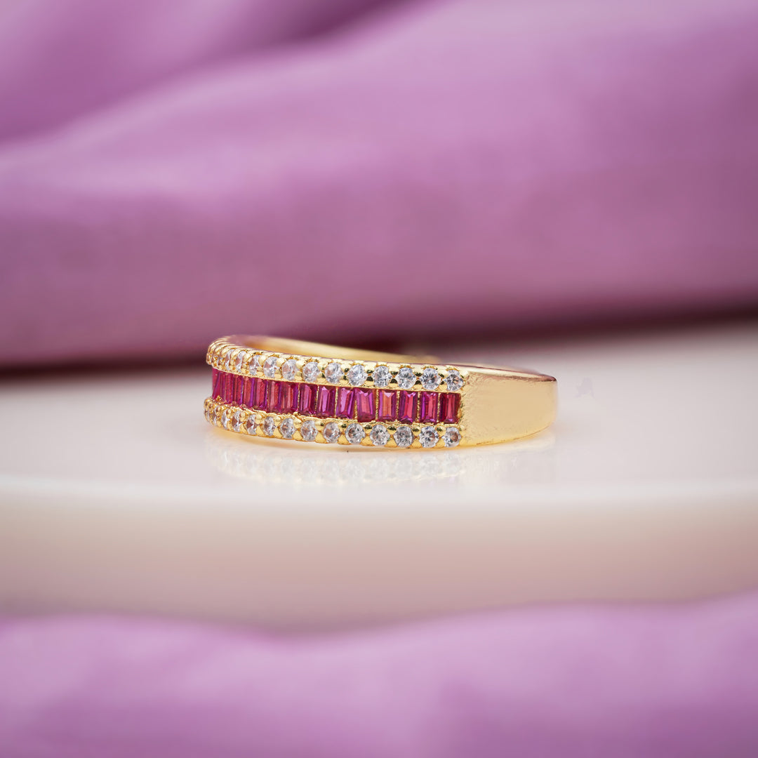 Luxpenny Ruby Royale Baguette Ring jewellery product view 1