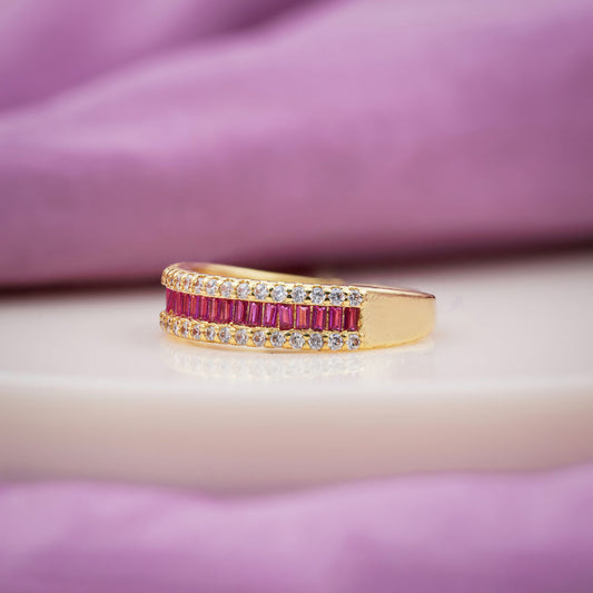 Luxpenny Ruby Royale Baguette Ring jewellery product view 1