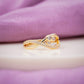 Royal Diamond Crossover Gold Ring jewellery product view 2