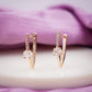 Rose Gold V Shape Crystal Earrings jewellery product view 5